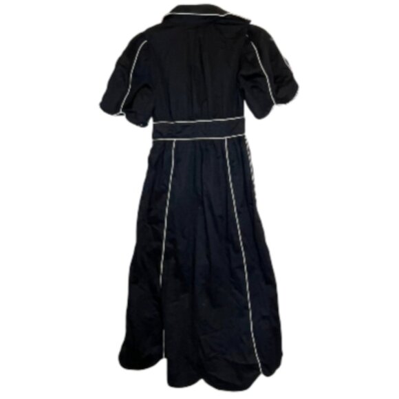 NEW with Tags Farm Rio twisted cotton midi dress in Black and White Size Small - Picture 5 of 10